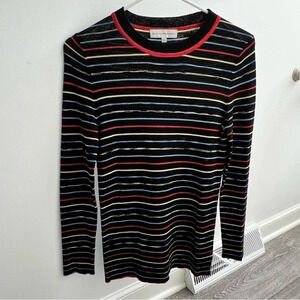 White+Warren Striped Crew Neck Top, Size: S